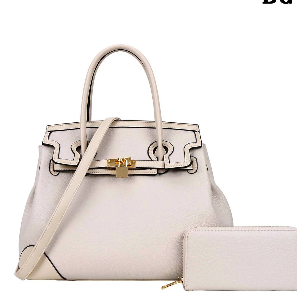 2 IN 1 Padlock Classic Satchel & Wallet Set